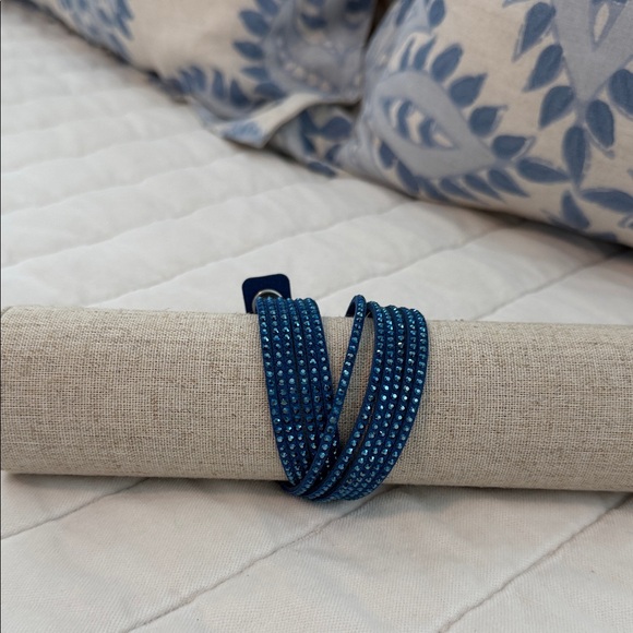 Swarovski Jewelry - Swarovski slake crystal and suede wrap Bracelet (choker) Blue